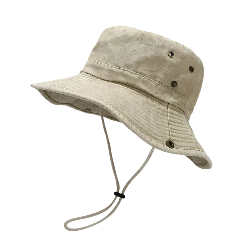Unisex Cotton Solid Bucket Hat – Versatile Outdoor Sun Cap for Men and Women