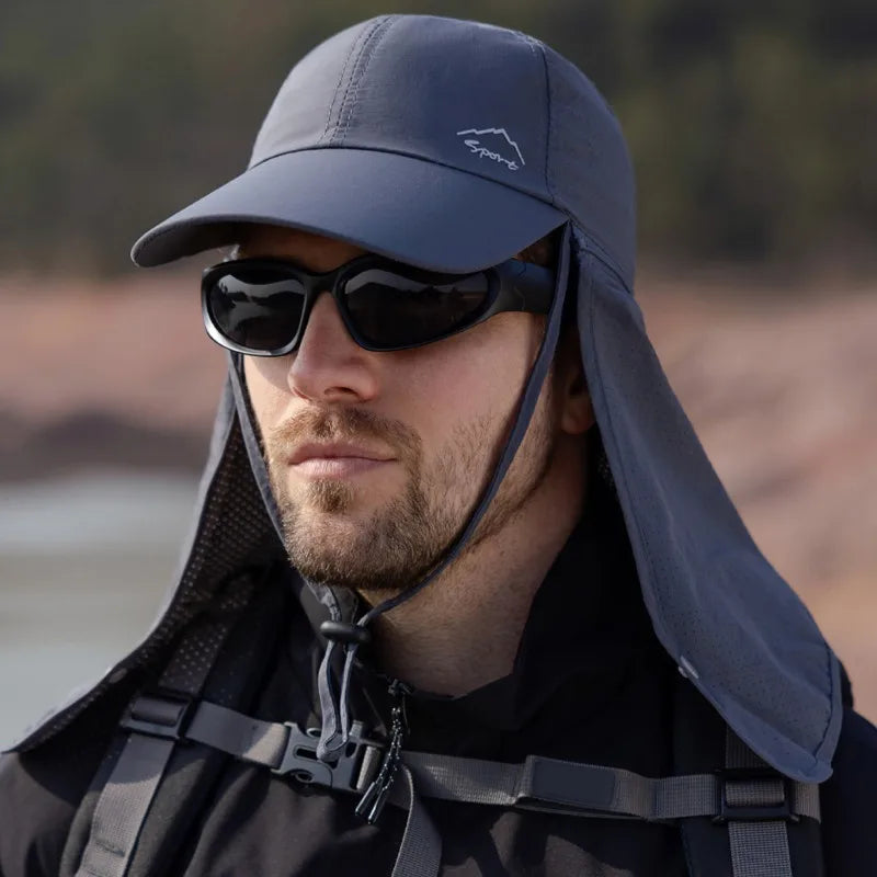 Men’s Quick-Drying Baseball Cap with Detachable Neck Protection – Ultimate Sun Protection with UPF 50+