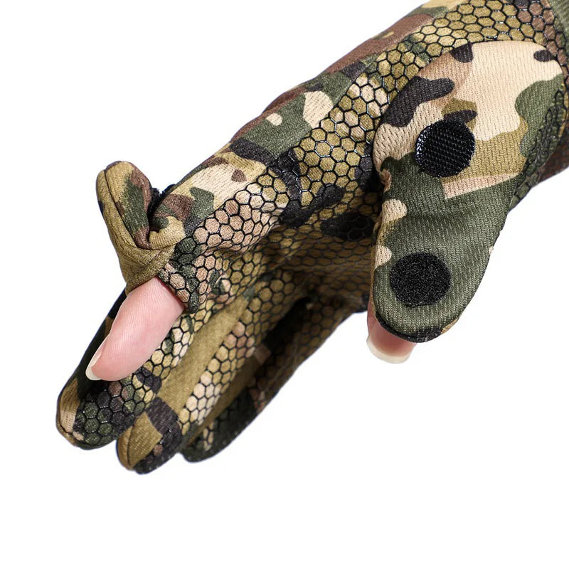 Tactical Gloves for Outdoors, Shooting, Hunting with foldable finger tips to enable use with Touch Screens
