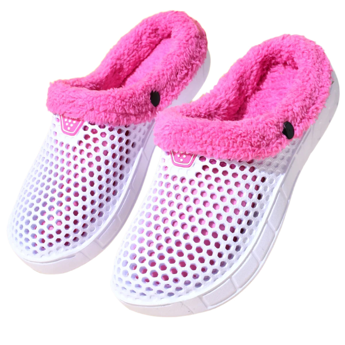 Crocs Style Men's and Women's Cotton Slippers – Warm Winter Mules with Plus Velvet Lining
