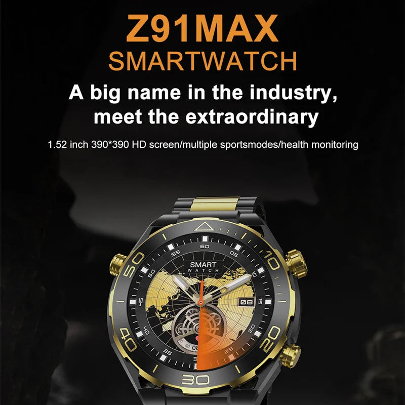 Men's Z91 Pro Max Smart Watch – HD Screen & AI Voice Assistant