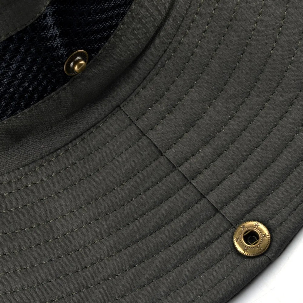 Solid Color Sun Hat – Wide Brim Anti-UV Fishing & Beach Cap for Men and Women