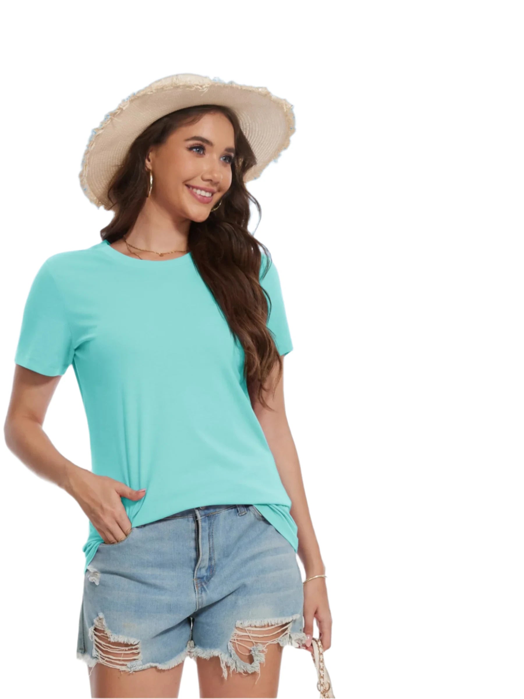 Women's Crew Neck UV Protection T-Shirt – Comfortable Outdoor Essential