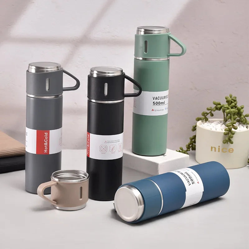 Business Style Stainless Steel Vacuum Flask Set – Sleek and Functional Gift