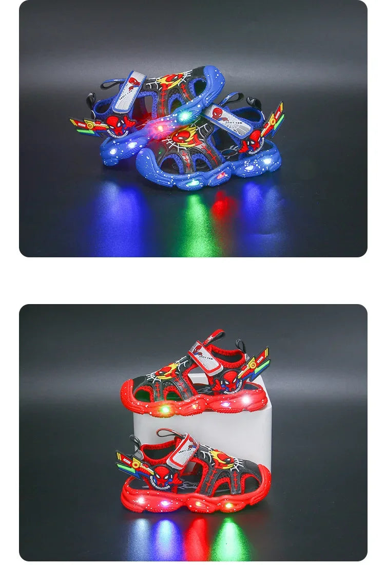 Disney Spiderman LED Sport Sandals – Cool & Comfy Summer Shoes for Boys