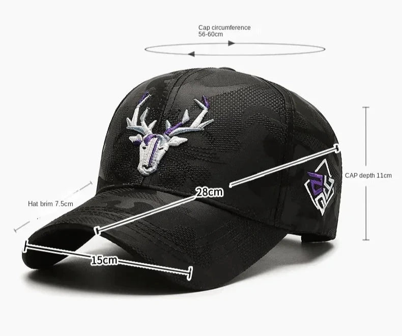 Unisex Luxury Embroidered Baseball Cap - Deer Motif