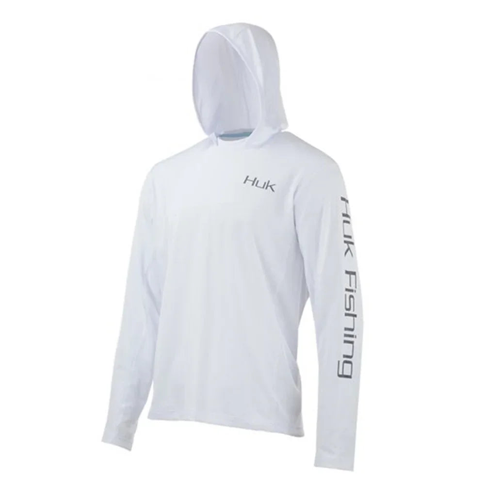 HUK Men’s UPF 50+ Hooded Fishing Shirt with hood – Premium Sun Protection for Anglers
