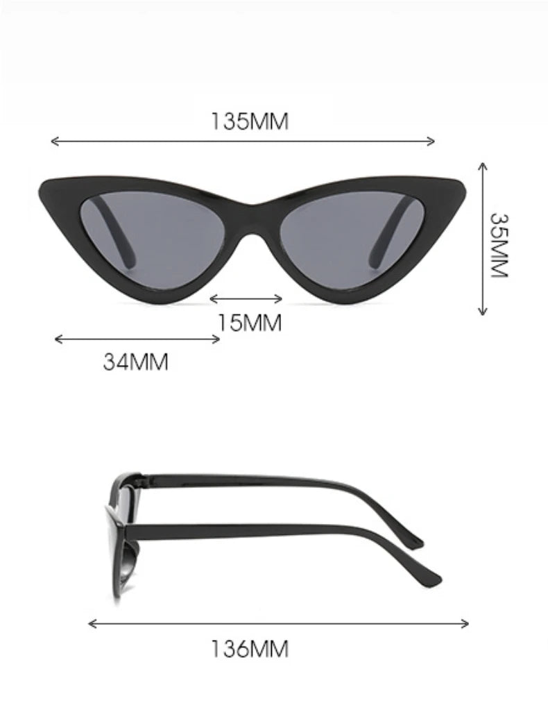 Women's Vintage Triangle Cat Eye Sunglasses – A Chic Statement Piece
