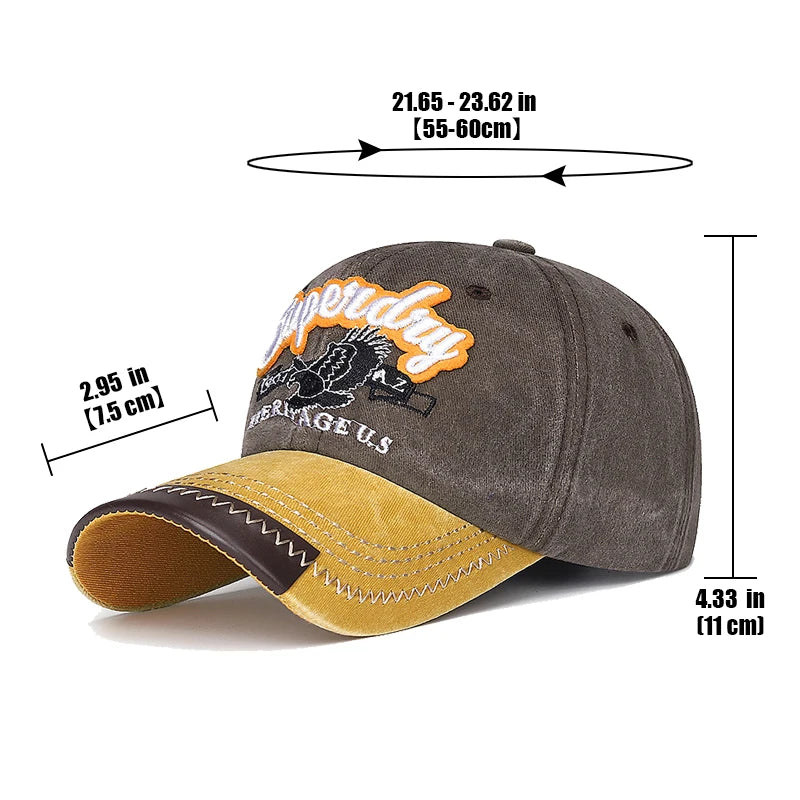 Unisex Denim Style Embroidered 'Superdry' Baseball Cap – American Retro Fashion