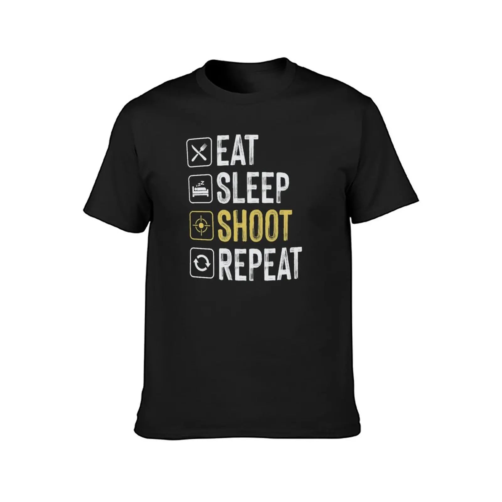 'Eat, Sleep, Shoot, Repeat' T-Shirt | Plus Size & Stylish Tees
