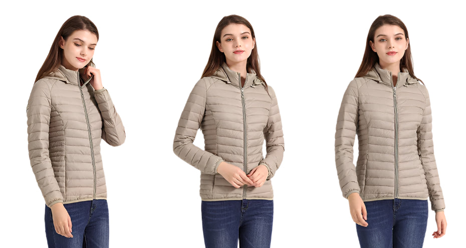 Women’s Lightweight Hooded Puffer Jacket – Warm, Waterproof & Stylish