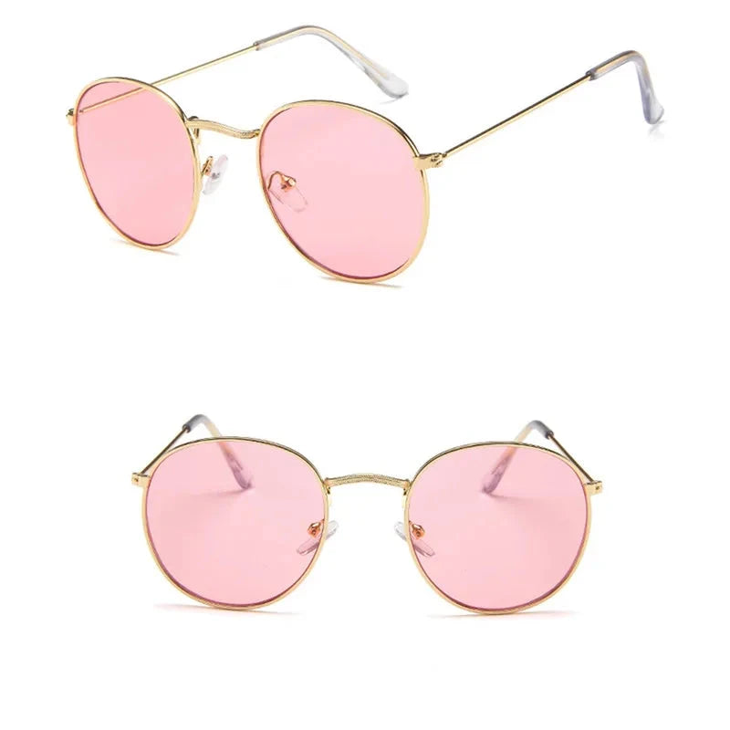 Metal Small Round Frame Sunglasses – Vintage Elegance