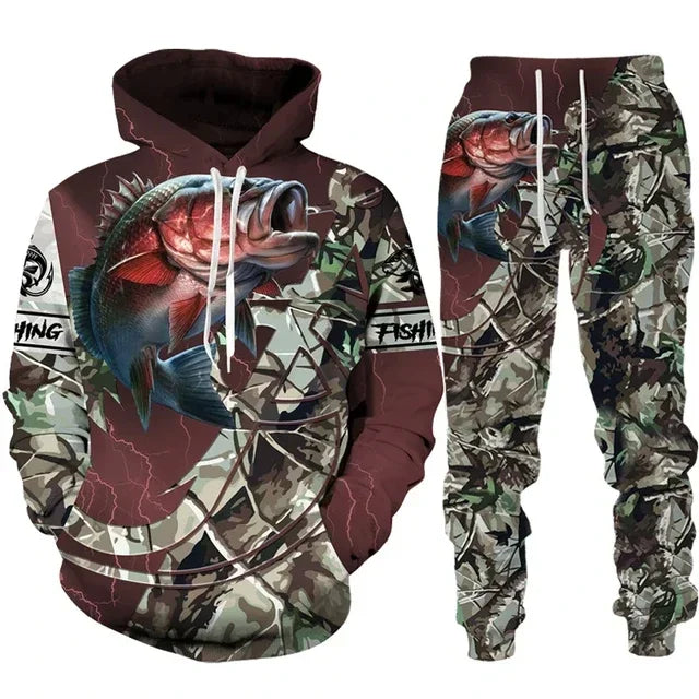 Cool Carp Fishing 3D Printed Hoodie Set 3IXIE Cool Carp Fishing 3D Printed Hoodie Set 3IXIE