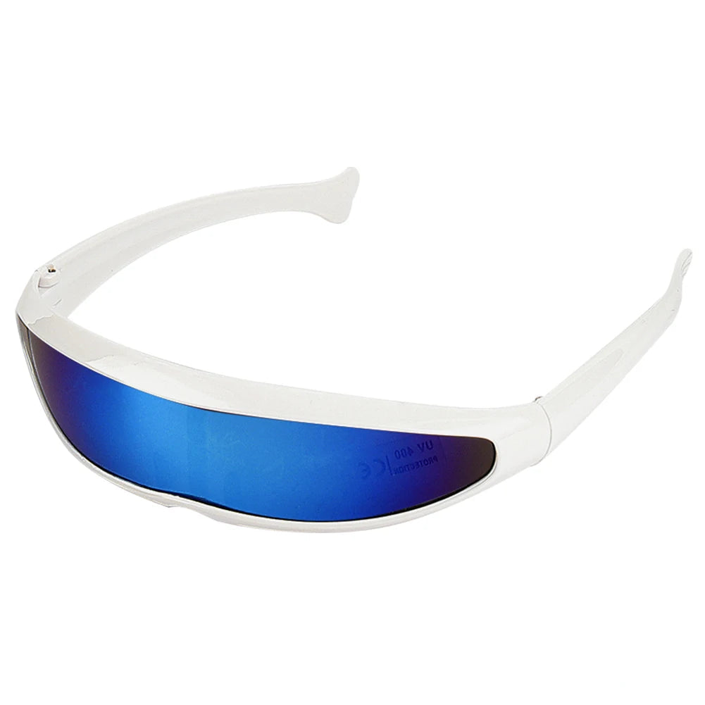 Futuristic Narrow Cyclops Sunglasses – Bold UV400 Mirrored Eyewear