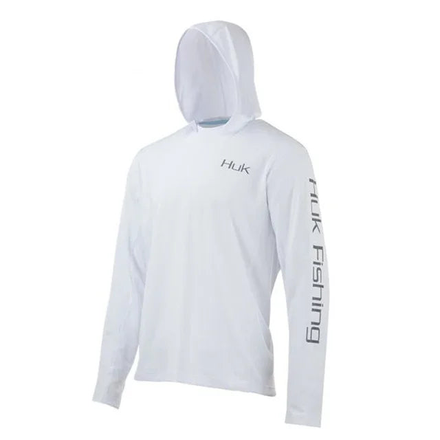 HUK Men’s UPF 50+ Hooded Fishing Shirt with hood – Premium Sun Protection for Anglers
