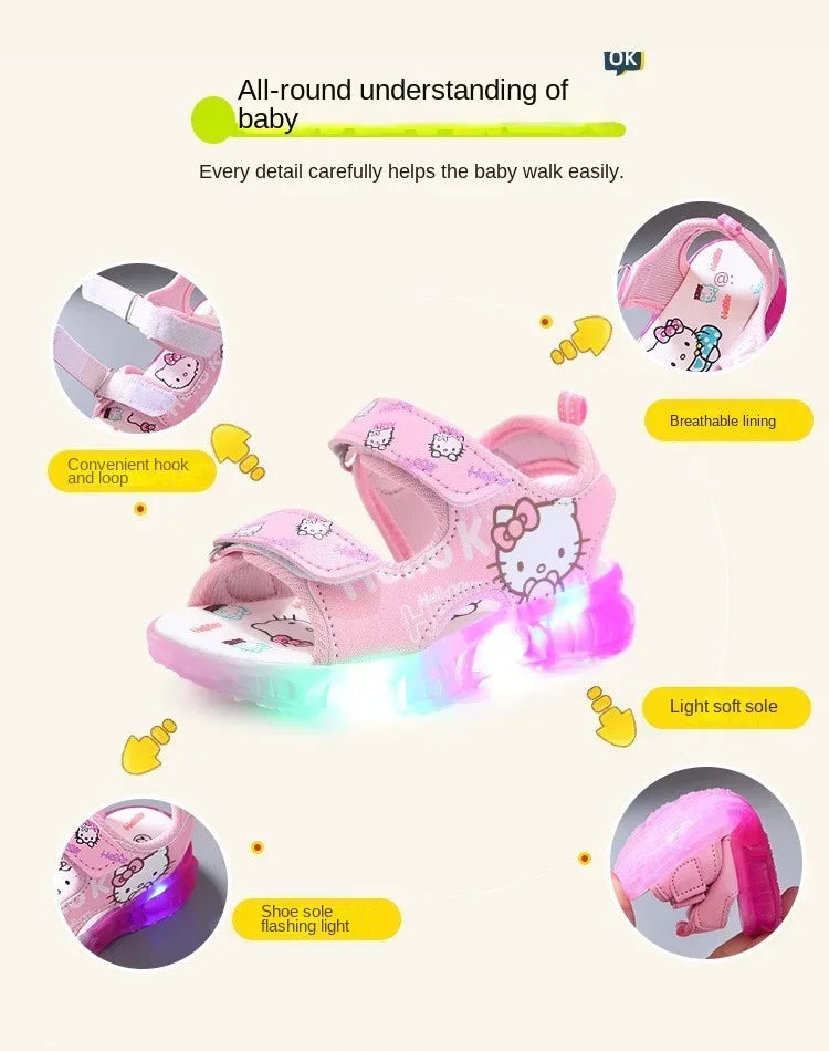Hello Kitty LED Light Sandals – Cute & Comfy Summer Shoes for Toddlers