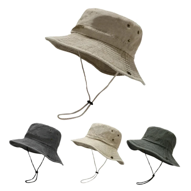 Unisex Cotton Solid Bucket Hat – Versatile Outdoor Sun Cap for Men and Women