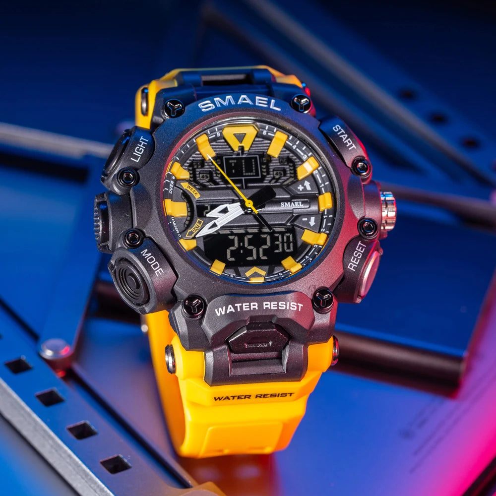 SMAEL Sports Watch – Waterproof, Digital & Analog Dual Display
