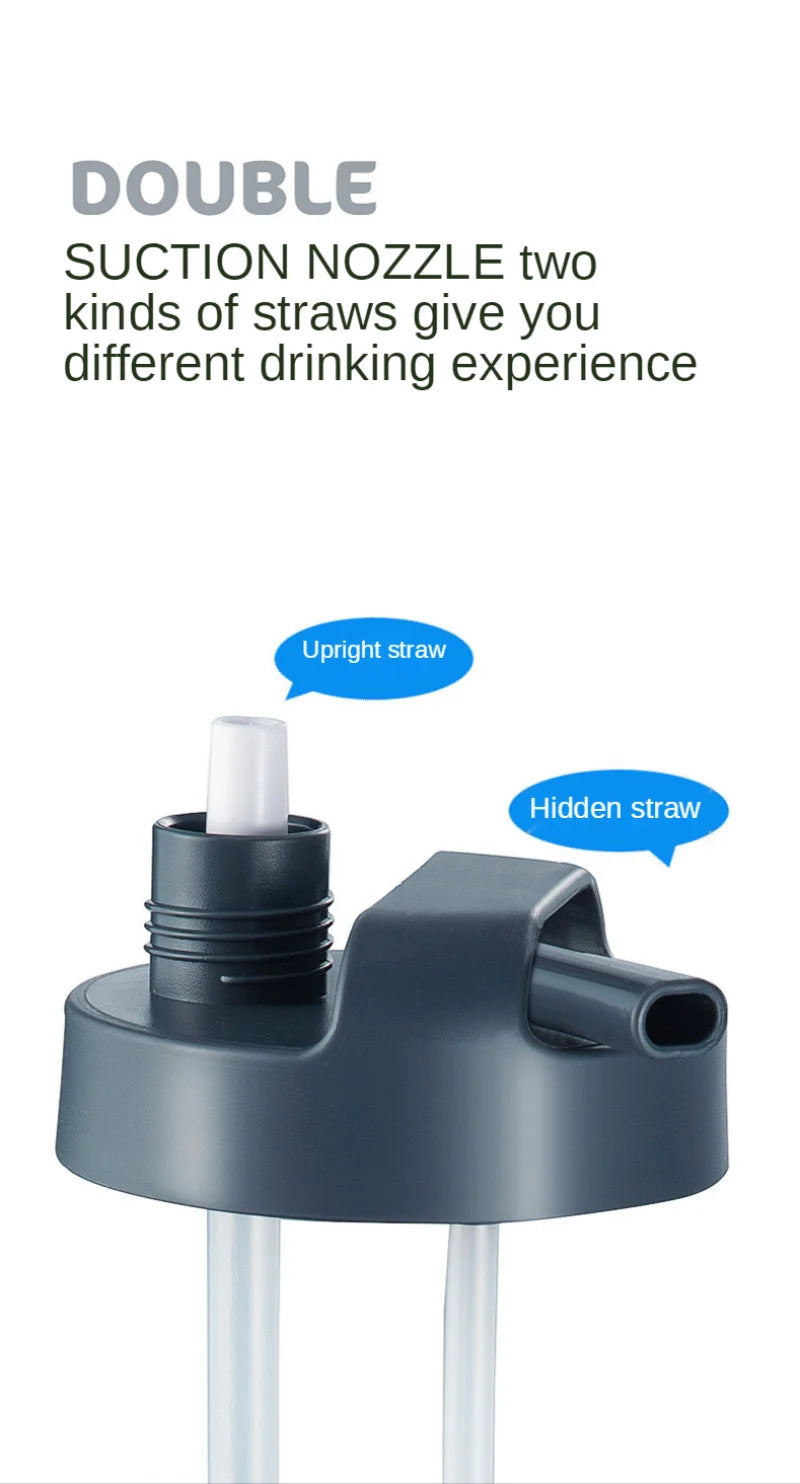 2 Litre Sports Water Bottle with Straw, Heat resistant