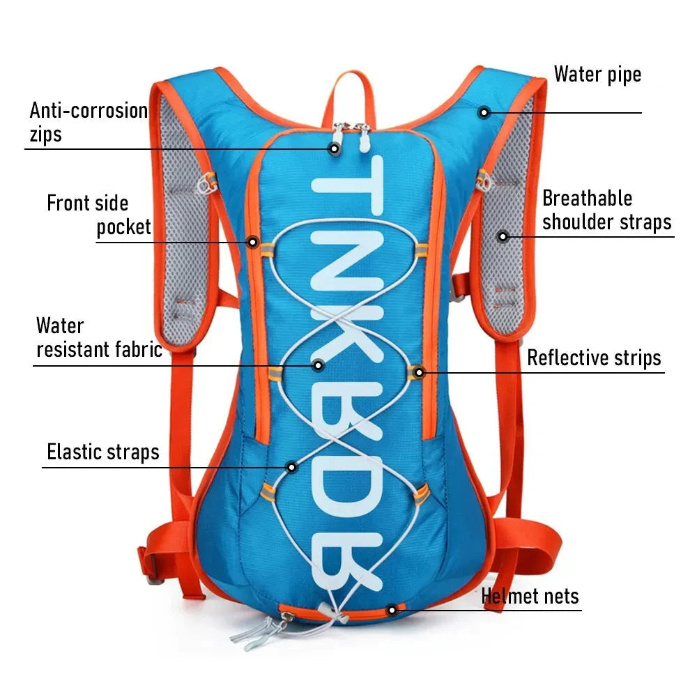 Hydration Backpack 12L with Bicycle Helmet Bag: Built for Your Outdoor Adventures