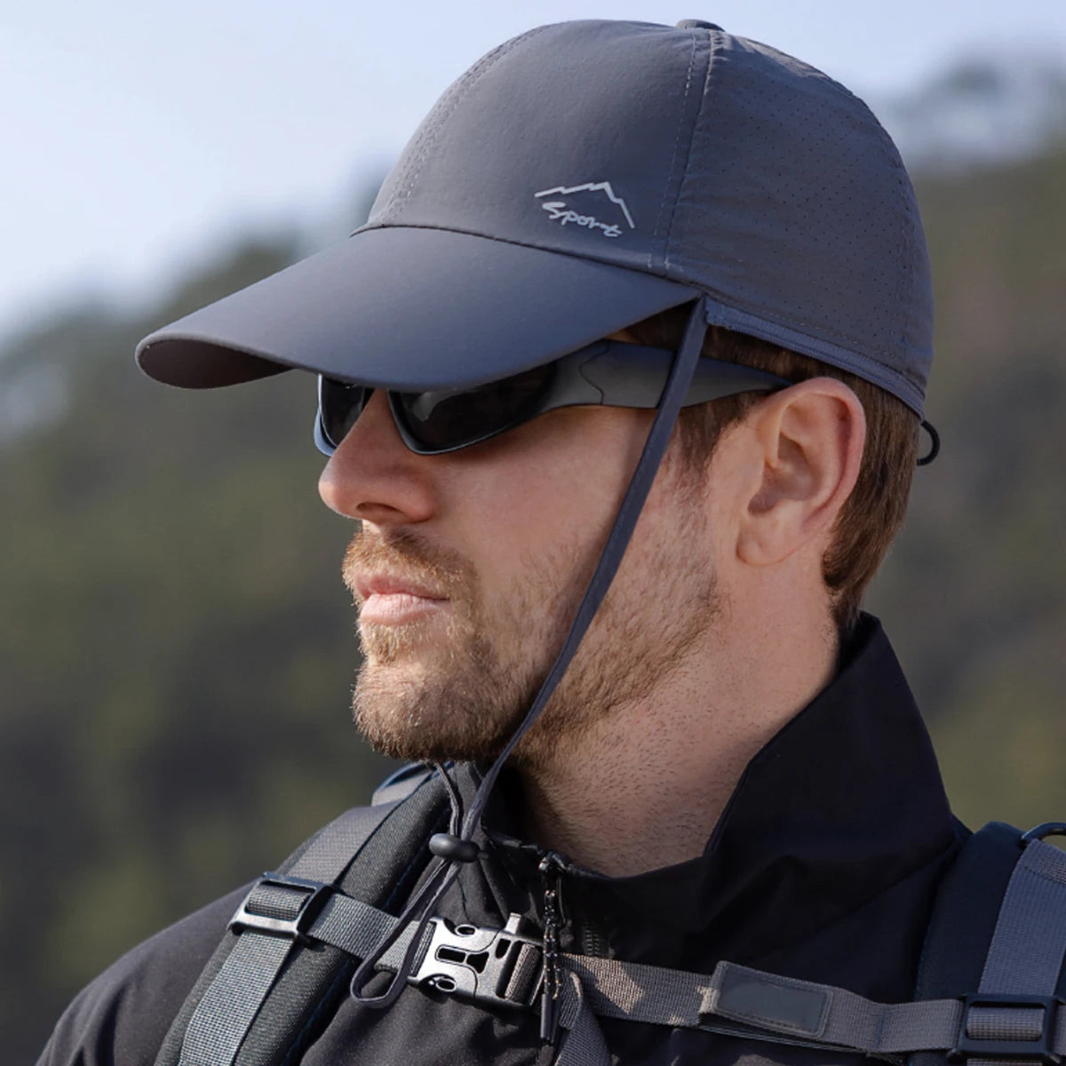 Men’s Quick-Drying Baseball Cap with Detachable Neck Protection – Ultimate Sun Protection with UPF 50+