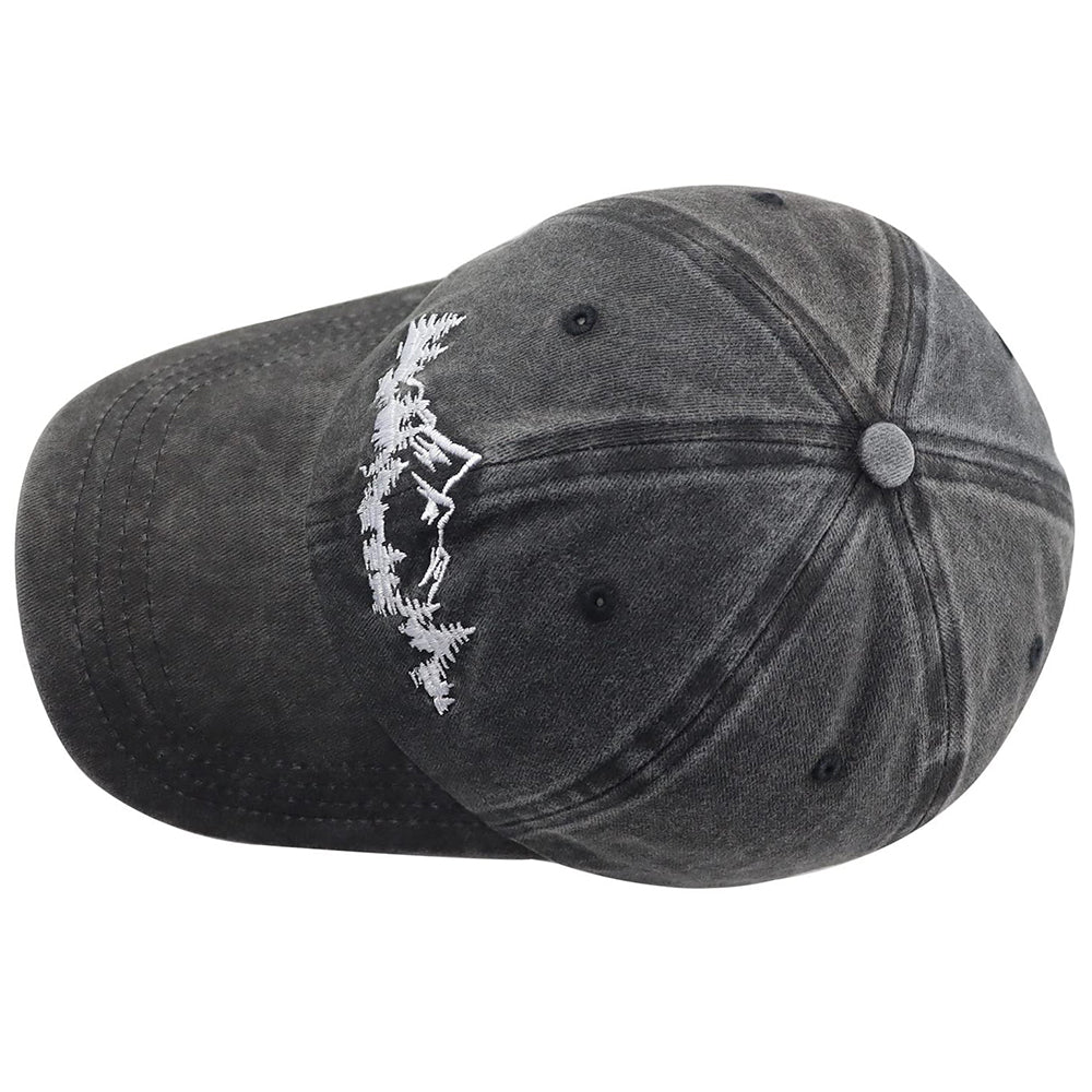 Unisex Mountain Trees Baseball Cap – Cotton Embroidered Outdoor Hat