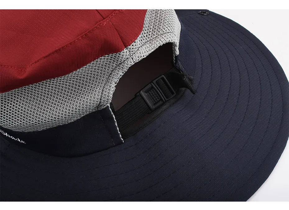 Adjustable Safari Sun Hat – Wide Brim UV Protection Summer Hat with Ponytail Hole