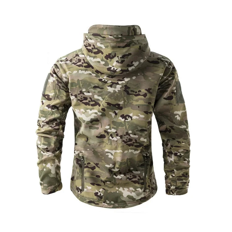 Soft Shell Tactical Jacket - Men’s Waterproof Fleece Hooded Coat