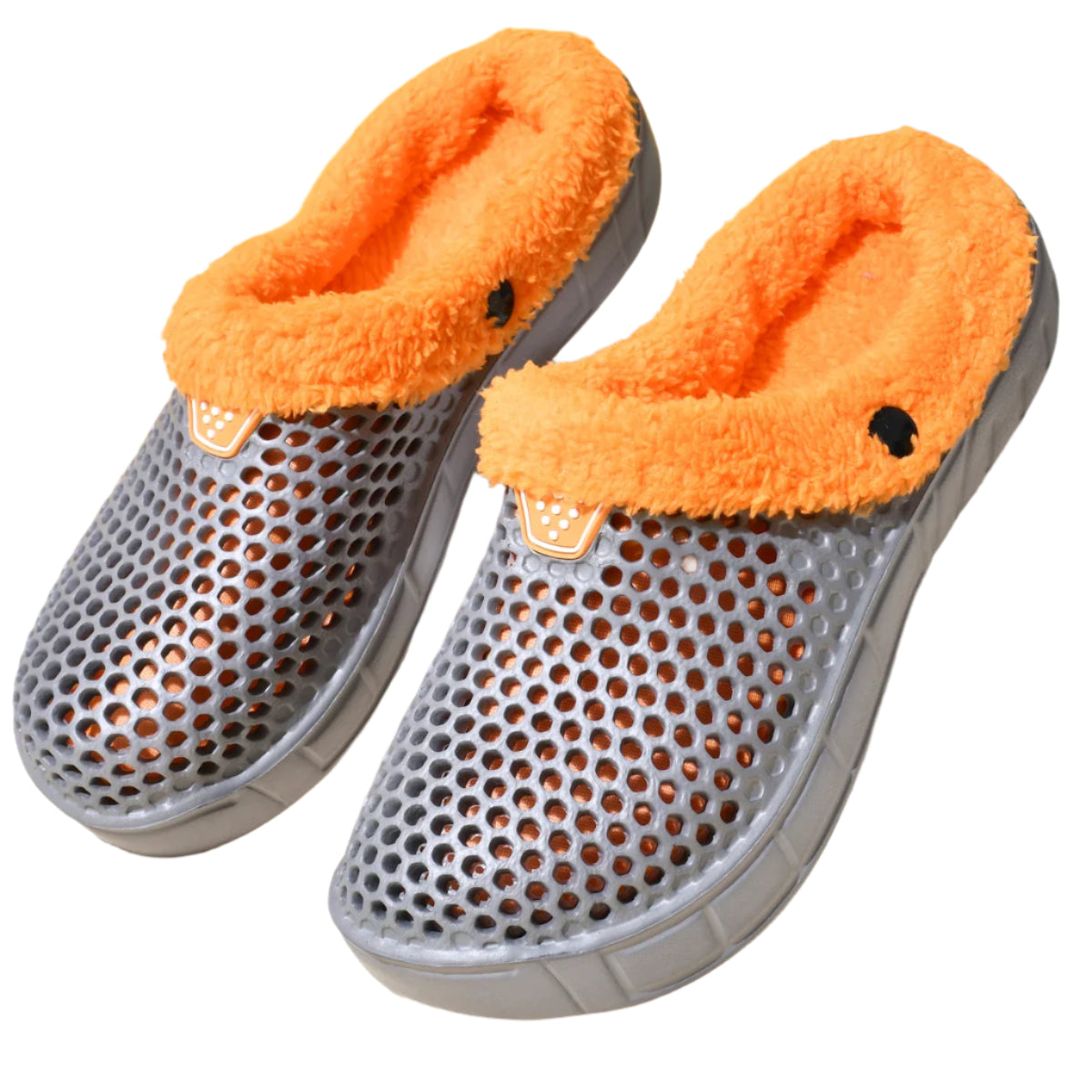 Crocs Style Men's and Women's Cotton Slippers – Warm Winter Mules with Plus Velvet Lining