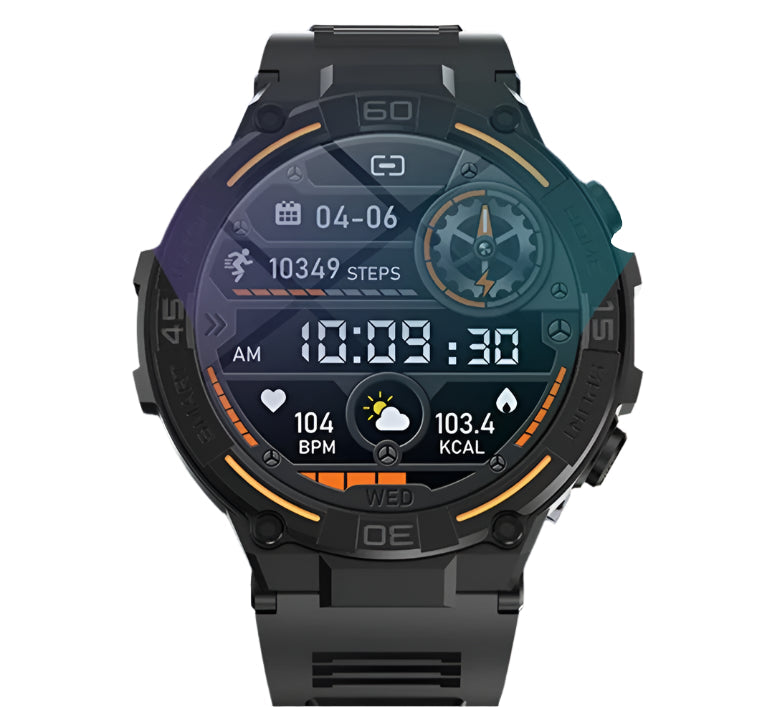 Outdoor Military Rugged Smartwatch – GPS, Bluetooth Calls & Fitness Tracking