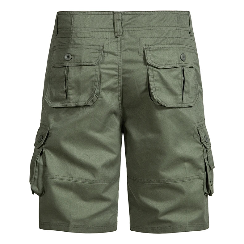 Men's Loose-Fit Multi-Pocket Shorts – Comfortable Cotton for Outdoor Adventure