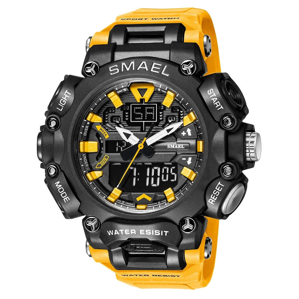 SMAEL Sports Watch – Waterproof, Digital & Analog Dual Display
