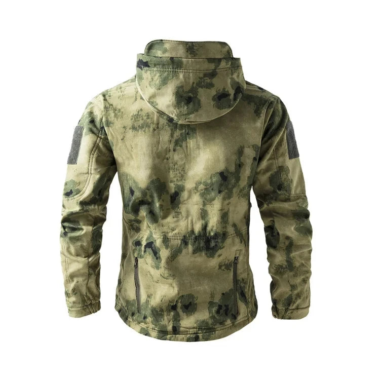 Soft Shell Tactical Jacket - Men’s Waterproof Fleece Hooded Coat