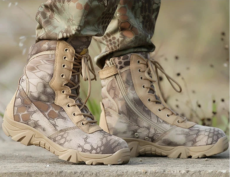 High-Top Tactical Boots – Camouflage & Durable for Outdoor Adventures