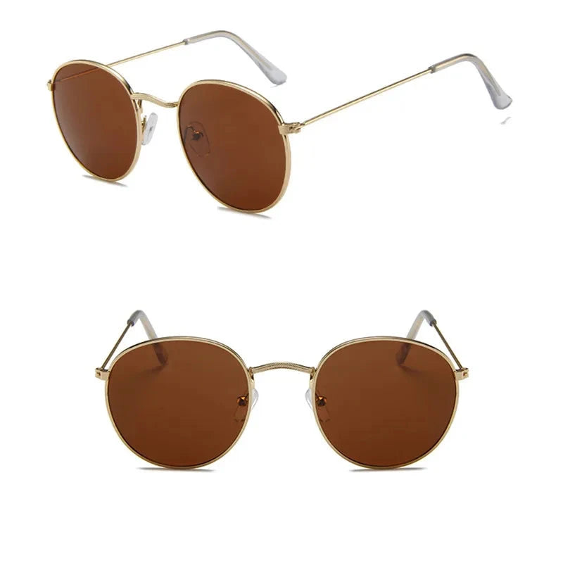 Metal Small Round Frame Sunglasses – Vintage Elegance
