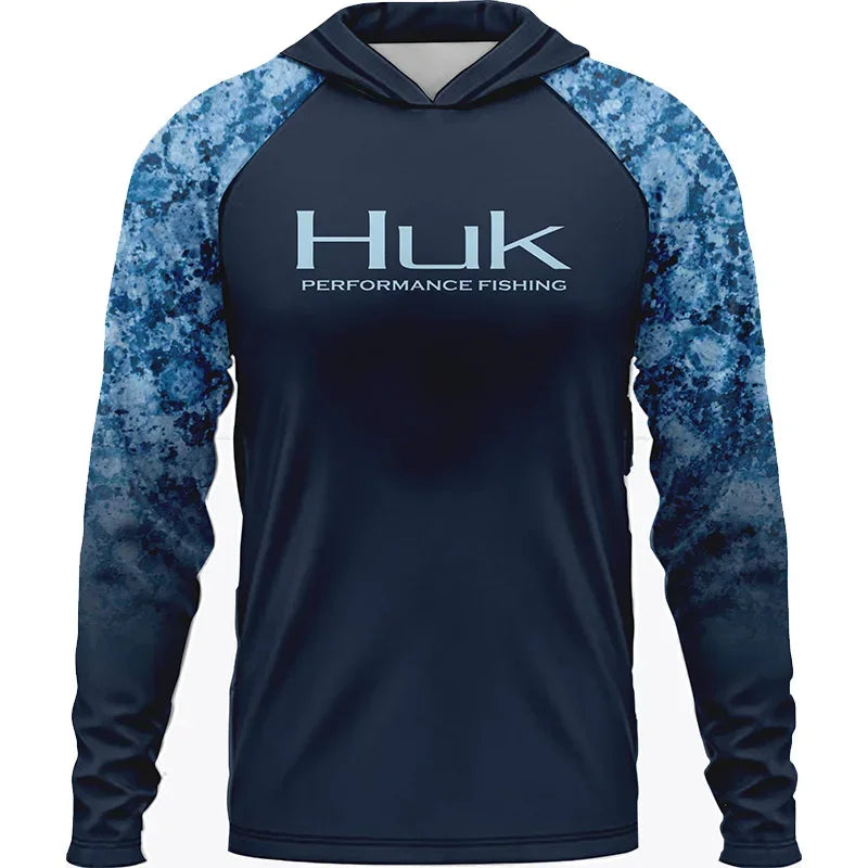HUK Fishing Long Sleeve UPF 50+ Hooded Shirt – Ultimate Sun Protection for Anglers
