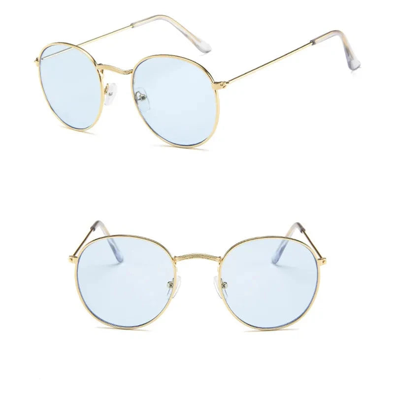 Metal Small Round Frame Sunglasses – Vintage Elegance