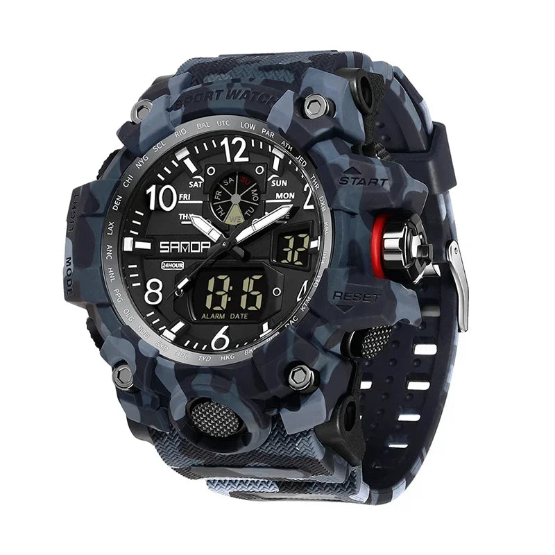 Outdoor Sports Military Watch – Camouflage LED Digital Quartz Wristwatch