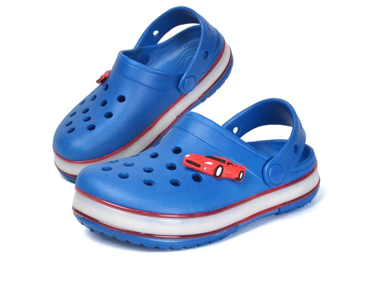 LED Light-Up Kids' Crocs Style Hole Sandals – Breathable & Waterproof Summer Shoes