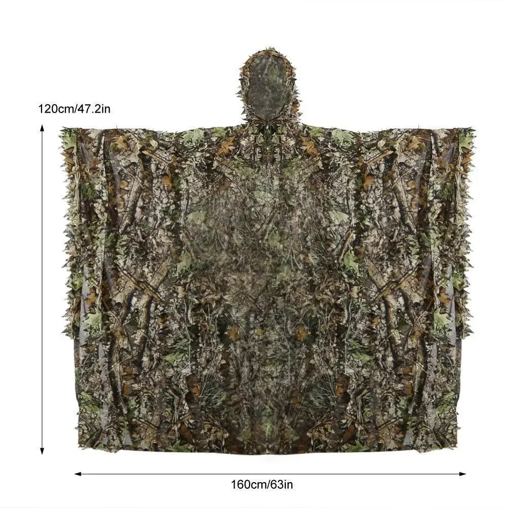 Forest style Camouflage Tactical Poncho – Perfect Concealment for Hunting & Wildlife Watching