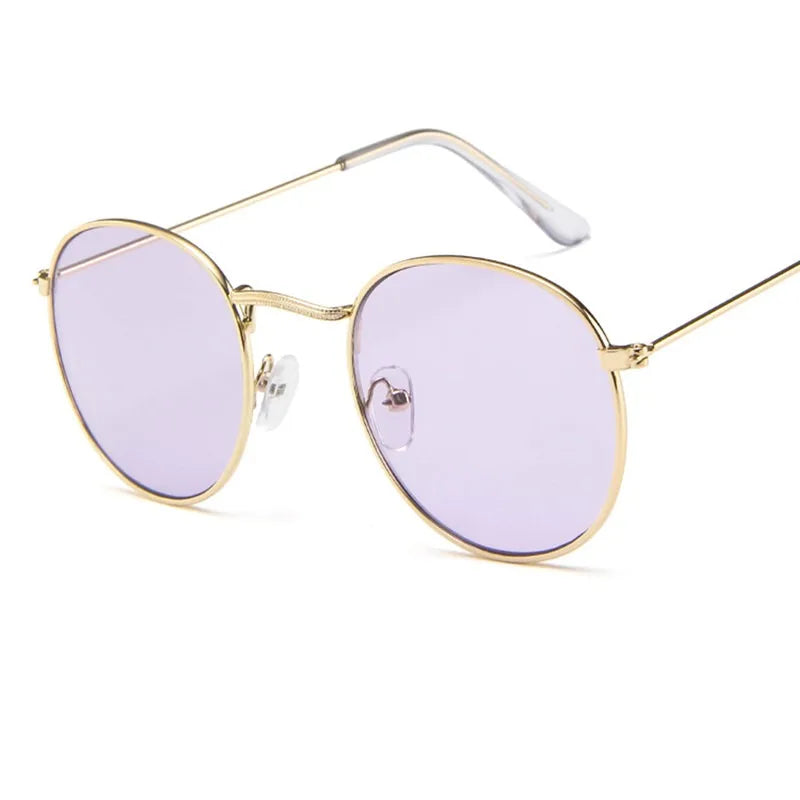 Metal Small Round Frame Sunglasses – Vintage Elegance