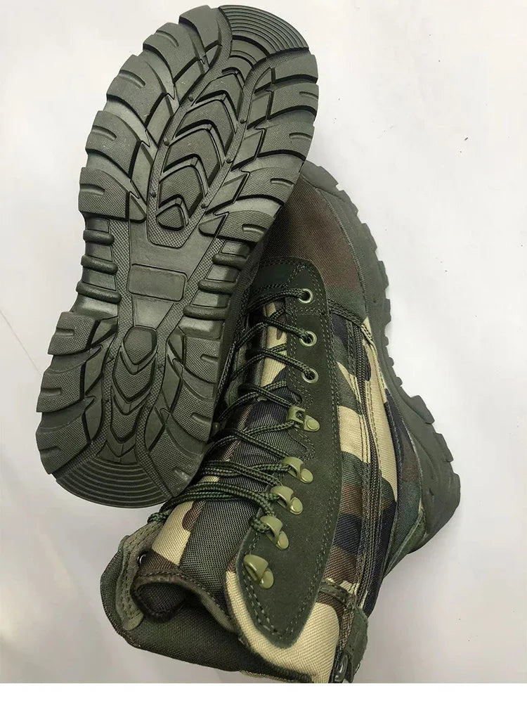 High-Top Tactical Boots – Camouflage & Durable for Outdoor Adventures