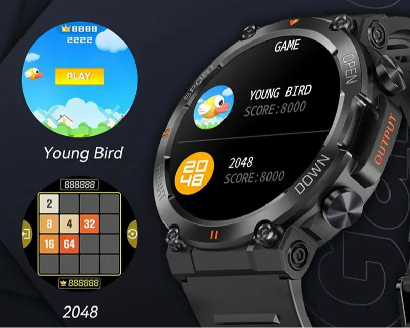 Rugged Military Smart Watch Men For Android Ios Sports Watches 1.39'' Bluetooth Call Waterproof 2023 Original Smartwatch