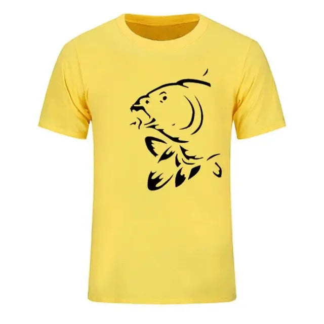 Stylish Silhouette Carp Sports T-Shirt | Summer Fishing & Leisure Tee
