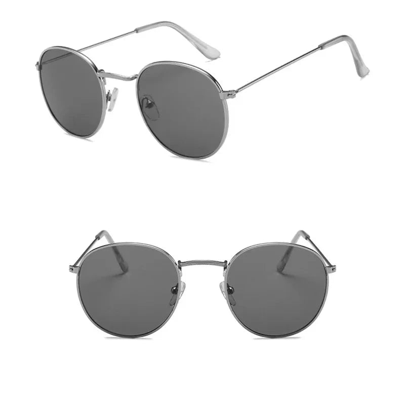 Metal Small Round Frame Sunglasses – Vintage Elegance