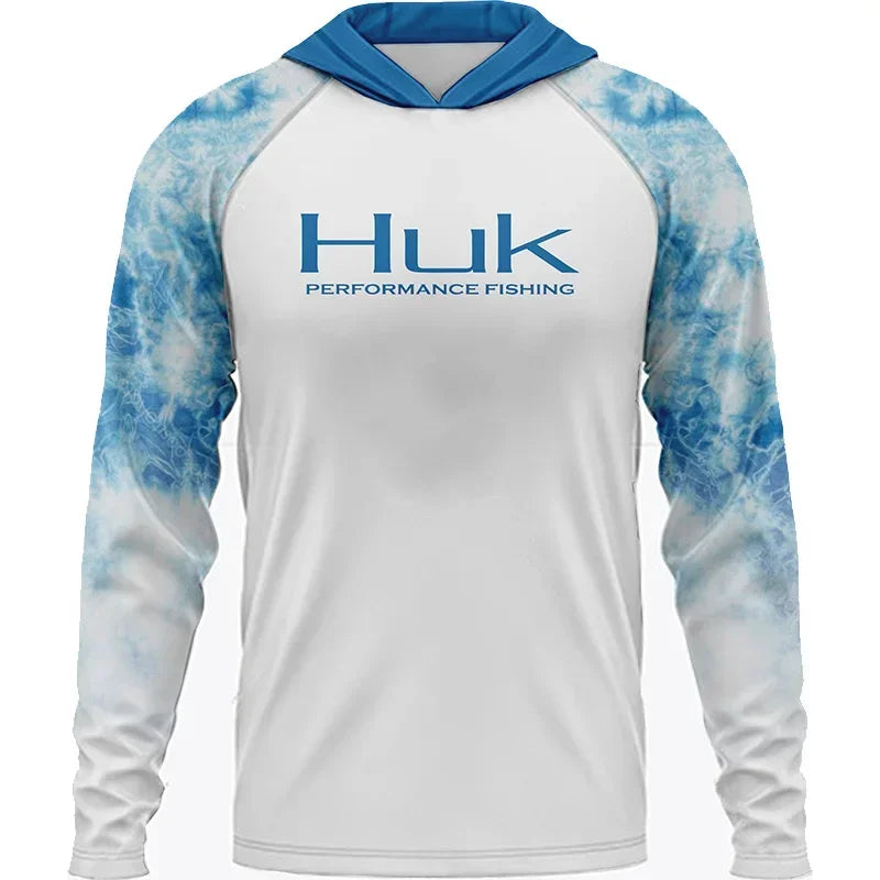 HUK Fishing Long Sleeve UPF 50+ Hooded Shirt – Ultimate Sun Protection for Anglers