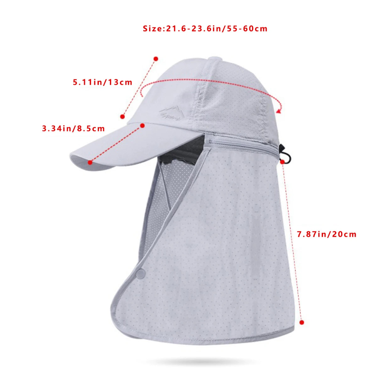 Men’s Quick-Drying Baseball Cap with Detachable Neck Protection – Ultimate Sun Protection with UPF 50+