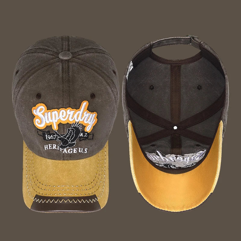 Unisex Denim Style Embroidered 'Superdry' Baseball Cap – American Retro Fashion