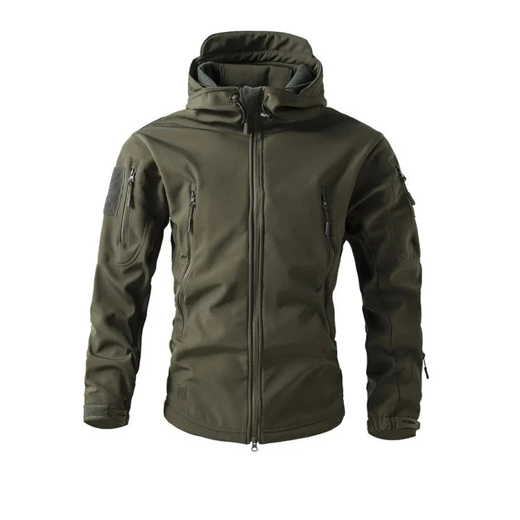 Soft Shell Tactical Jacket - Men’s Waterproof Fleece Hooded Coat