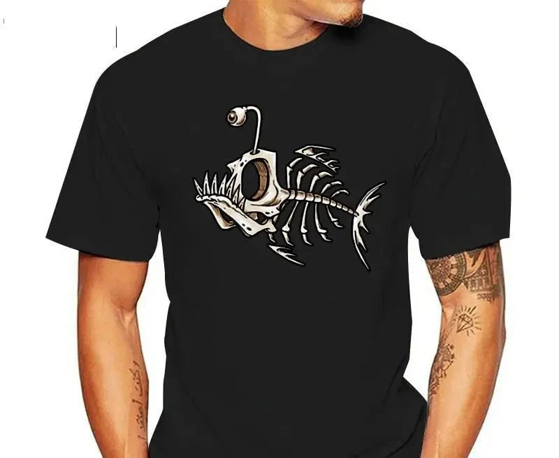 Men's Anglerfish Skeleton T-Shirt 100% Cotton